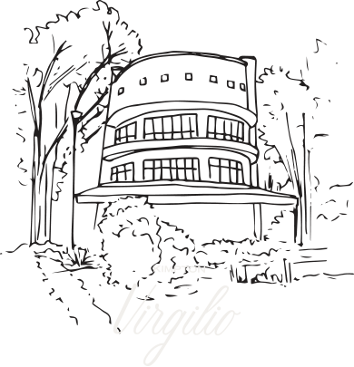 Virgilio Building Sketch with Logo