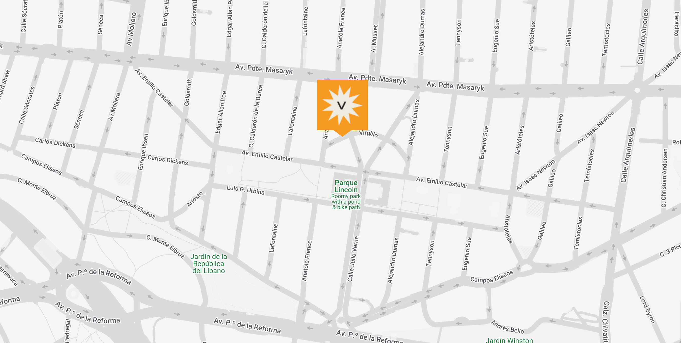 Map of The Virgilio in Polanco